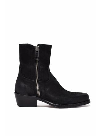Damy Black Suede Zip Ankle Boots