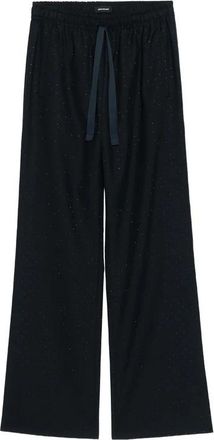 Zadig&Voltaire Rhinestone Straight Broeken - Dames - Wijde Broeken - Blauw - 2XS - Broeken