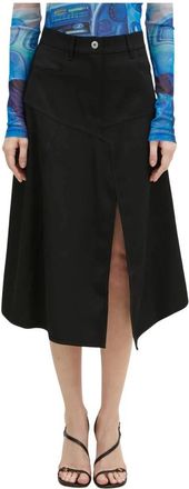 J.W.Anderson Patchwork A-lijn Rok Midi - Dames - Midirokken - Zwart - S - Wol - Rokken