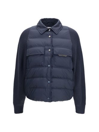 Brunello Cucinelli Womens Puffer Jacket Night Sky Outer: Polyester