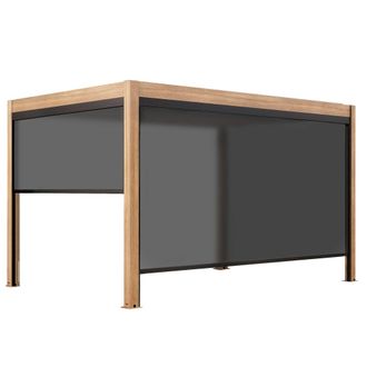 Oviala P&eacute;rgola bioclim&aacute;tica autoportante y motorizada 3x4m y 2 estores