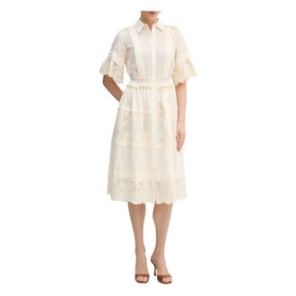 Silvian Heach Kleedjes, Dames, Beige, S, Katoen, Fisia Jurk