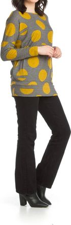 Papillon Stripe & Dot Oversized Sweatshirt In Mustard