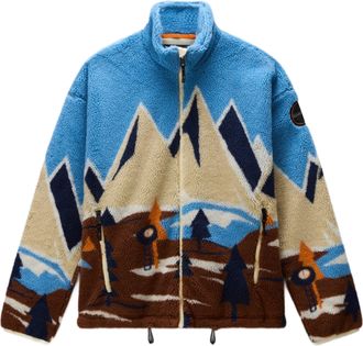 Napapijri Mountain Pattern Polyester Fleece Jacket