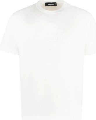 Dsquared2 Wit T-shirt met ronde hals - Dames - T-shirts - Wit - S - Katoen - Tops