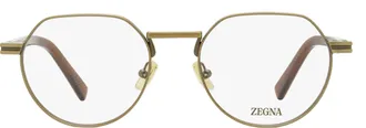 Ermenegildo Zegna EZ5286 Rounded Geometric Metal Eyeglasses - Bronze