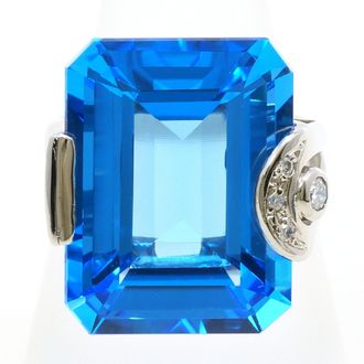 C&A Blue White Gold White Gold (18K) Band Ring (Pre-Owned)