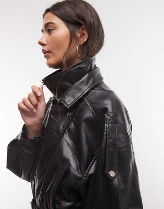 Azalea Wang Azalea Wang giacca biker corta in PU nera-Nero