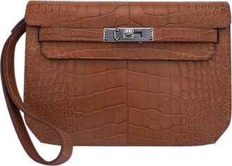 Herm&egrave;s Mississippiensis Alligator Matte Kelly Depeches 25 with Gold Palladium Hardware