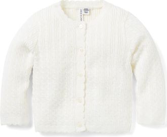 Janie and Jack Baby Cable Knit Cardigan in White at Nordstrom, Size 12-18M