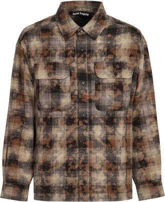 Palm Angels Casual Shirts, male, Multicolor, Size: L Cotton Shirt with Front Flap Pockets