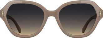 Longchamp Roseau 56mm Gradient Modified Rectangular Sunglasses in Beige at Nordstrom