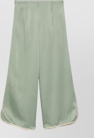 Forte_Forte satin stripe wide leg pleated trousers