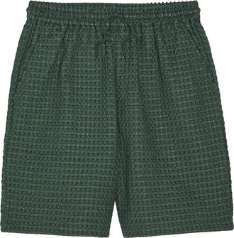 Les Deux Checked Seersucker Shorts - Green - XL