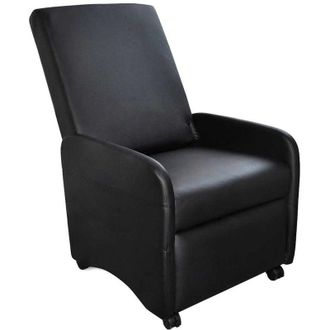 vidaXL Sill&oacute;n Plegable De Cuero Sint&eacute;tico Negro Vidaxl