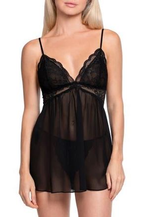 In Bloom by Jonquil Alice Babydoll Teddy in Black at Nordstrom Rack, Size Medium