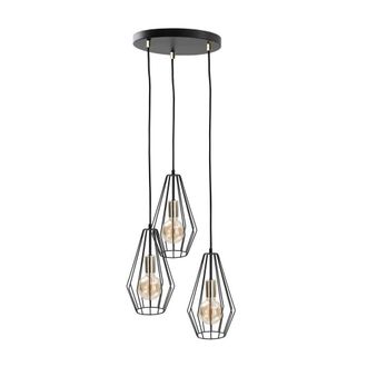 Netlighting Lex Cluster Pendant Ceiling Light Gold 32cm 3x E27 in Black