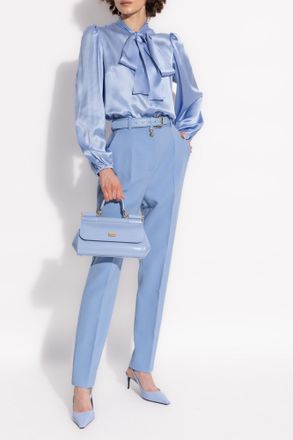 Dolce & Gabbana Wool Trousers, Womens, Light Blue