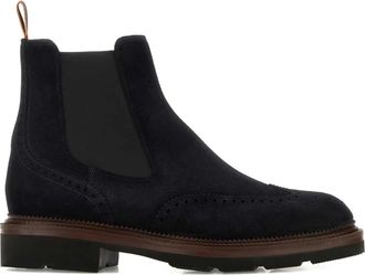 Santoni Su&egrave;de chelsea boots - Heren - Chelseaboots - Blauw - 40 1/2 EU - Su&egrave;de - Schoenen