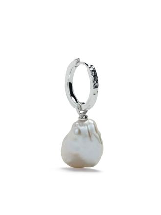 Dower & Hall pear-pendant hoop earring - Silver