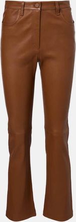 Joseph Pantaloni bootcut cropped in pelle