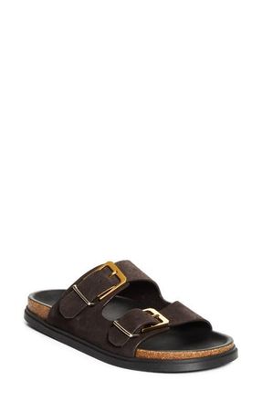The Row Buckle Slide Sandal in Coffee at Nordstrom, Size 10.5Us