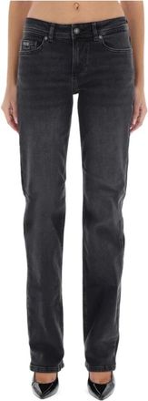 Versace Jeans Couture Straight Leg Denim Broek - Dames - Regular Fit Jeans - Zwart - W26 - Denim - Jeans