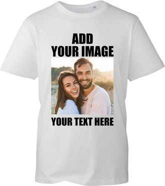 Generic Personalised T-Shirt - Custom Name, Image & Text Tee for Men, Women & Kids - Customisable Cotton Shirt - Funny, Birthday & Gift Printed Top (White, 4X