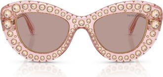 Swarovski 49mm Cat Eye Sunglasses in Transparent Pink /Purple at Nordstrom