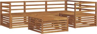 vidaXL Conjunto De Sof&aacute;s De Exterior 5 Uds. Natural Vidaxl