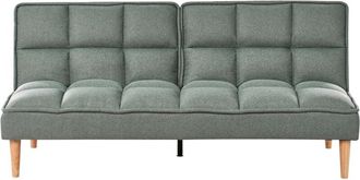 Beliani Beliani - Sofa Bed Modern Sleeper Couch Easy Clean Fabric Armless Click Clack Light Green Siljan