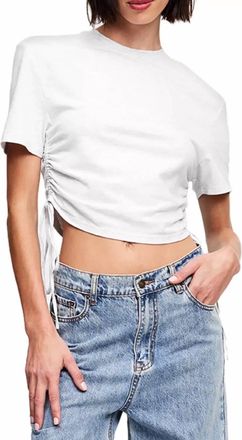 Lioness Short Sleeve Tee Cropped Shirt In Grey Marle