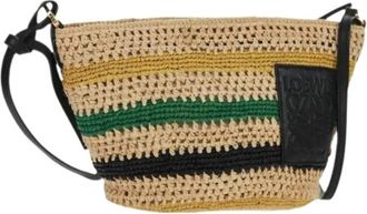 Loewe Pre-owned Cross Body Bags, female, Beige, Size: ONE SIZE Pre-owned Leather Cross Body Bag