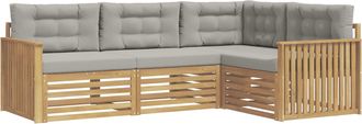 vidaXL Conjunto De Sof&aacute;s De Exterior 4 Uds. Blanco Y Gris Claro Vidaxl