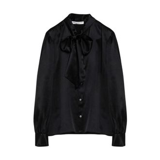 Alessandra Rich Dames, Blouses & Shirts, Zwart, Maat: S Zijde