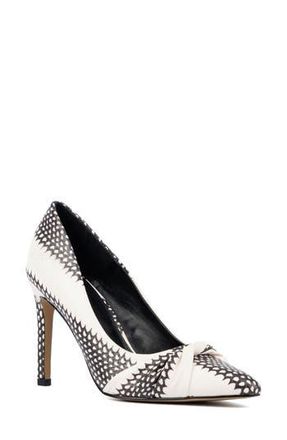 New York & Company Monique Twist Pump in Black/White Snake at Nordstrom Rack, Size 7.5