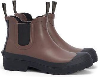 Barbour Storm Chelsea Rain Boot in Dark Sand/black at Nordstrom Rack, Size 10