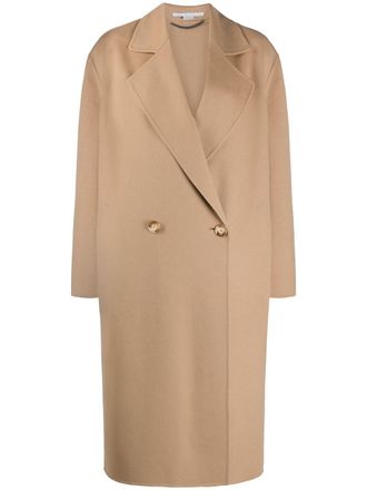 Stella McCartney oversized double-breasted wool coat - women - Wool - 34 - Brown