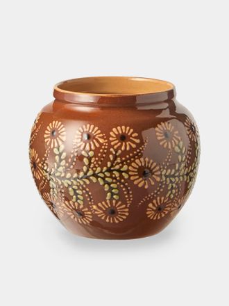 Poterie d'&Eacute;vires Flowers Hand-Painted Ceramic Vase (6.5in/17cm)