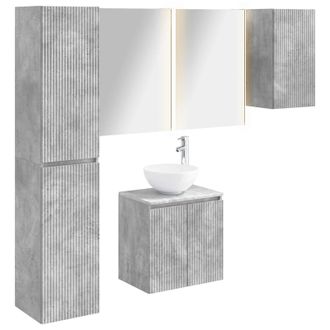 vidaXL Juego De Muebles De Ba&ntilde;o 5 Uds. Gris Hormig&oacute;n Vidaxl