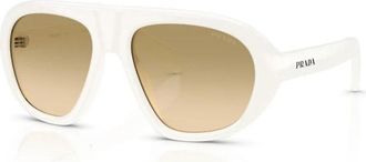 Prada Shield Zonnebril - Dames - Zonnebrillen - Wit - 57 MM - Accessoires