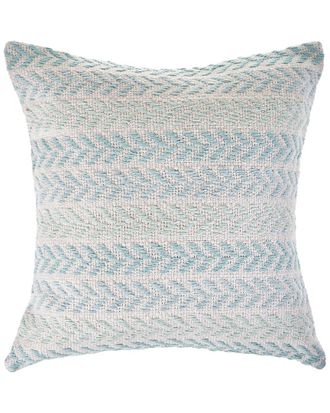 LR Home Sofie Woven Chevron Striped Blue & Mint Decorative Pillow