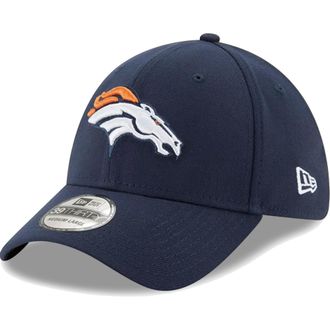 New Era Unisex-Adult NFL 39THIRTY Team Color Primary Primary Logo Stretch Fit Flex Football Cap Hat, Denver Broncos - Navy, Large-X-Large