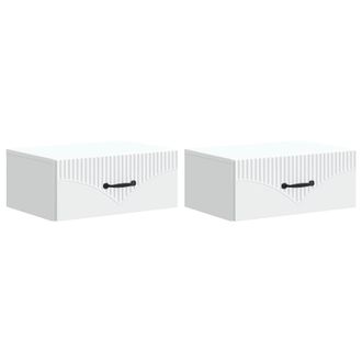 vidaXL Mesita De Noche De Pared Con Caj&oacute;n 2 Pcs 49 X 34,5 X 20 Cm Vidaxl