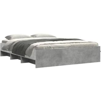 vidaXL Bed Frame without Mattress Concrete Grey 160x200cm Engineered Wood vidaXL