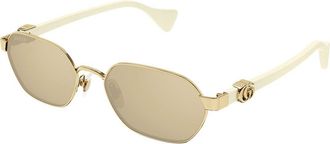 Gucci GG1593S 002 Womens Sunglasses Gold Size 56 - Free RX Lenses - Free RX Lenses