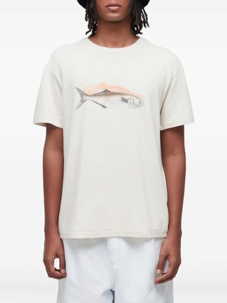 Osklen Anchova linnen T-shirt met visprint - 51