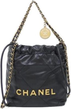 Chanel Pre-owned Vintage Bucket Bag - Dames - Vintage Tas - Zwart - ONE Size - Leer - Vintage