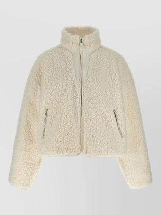 Entire studios ef high collar textured fabric coat