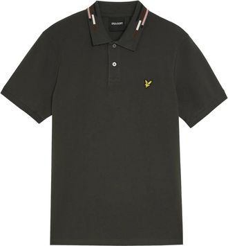 Lyle & Scott Tops, Heren, Grijs, S, SS Polo Shirts Gestreept Afgezette Poloshirt